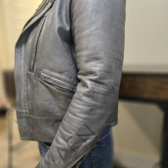 Golden Goose Women's Silver Leather Jacket - Picture 3 of 15